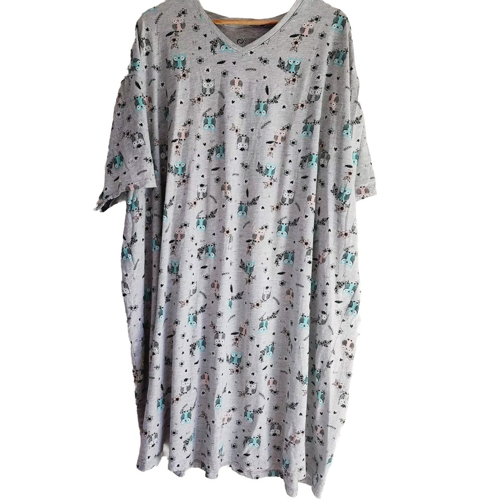 Cozee Corner Women's Nightgown Sleepwear Sleepshirt Awl Print Size XW